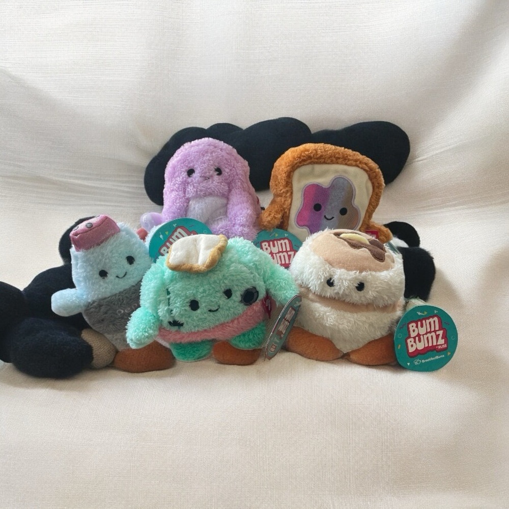 NWT bundle Lot of 5 Bum Bumz Plush Toys 4”